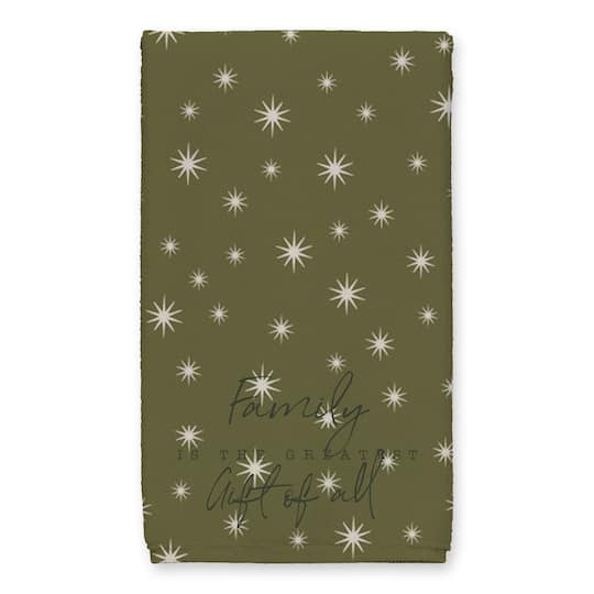 Family Greatest Gift Green Twinkle Tea Towel - Set of 2
